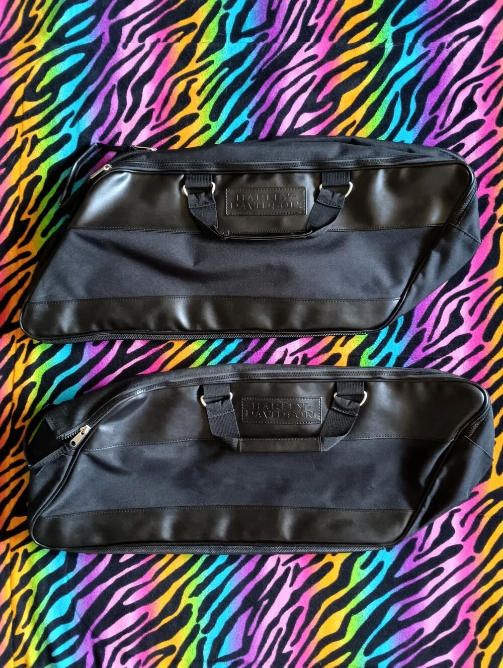 🖤🧡 Harley Davidson Touring Saddlebag Liners Leather Canvas OEM Biker Luggage